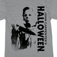 thumbnail image 2 of John Carpenter's Halloween Michael Myers Crew Neck Short Sleeve Gray Heather Women's Night Shirt-Small, 2 of 7