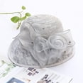 thumbnail image 2 of LinYooLi Organza Hat for Women Flower Wide Brim Hat for Wedding Tea Party Costume, 2 of 3