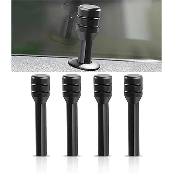 4Pcs Door Lift Bolt Auto Inner Door Pull Pins,Universal Door Lift Bolt,Black Auto Inner Door Lock Pull Pins Trim,Universal Car Interior Accessories