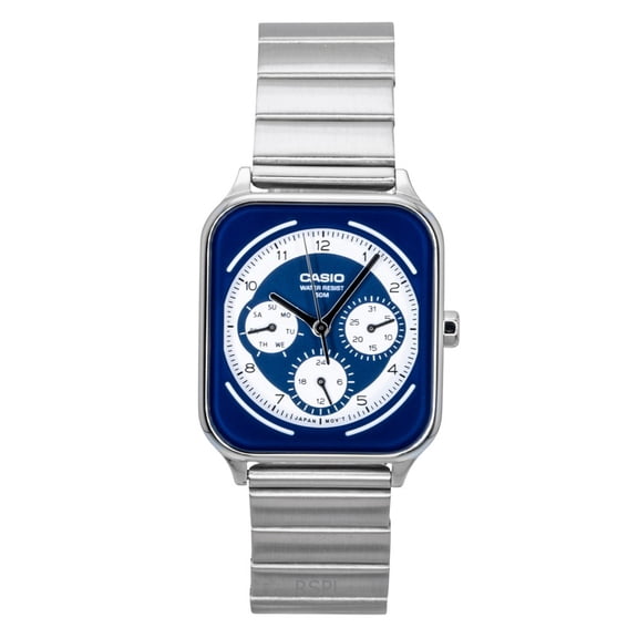 Casio Standard Analog Stainless Steel Blue And White Dial Quartz MTP-M307D-2BV Men's Watch