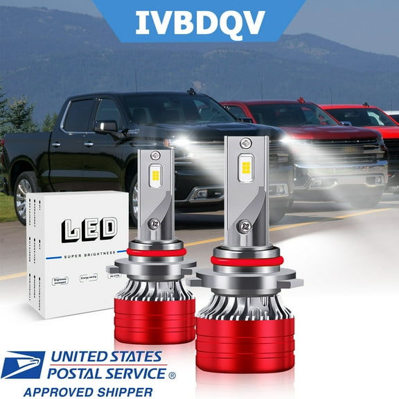 IVBDQV For Chevy Trailblazer 2002-2009 LED Headlight Bulbs 9005 High Beam 6500K Cool White 4pcs