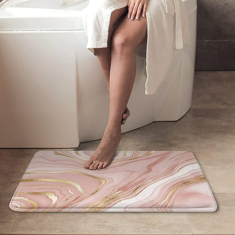 Subrtex Chenille Soft Rugs Super Water Absorbing Shower Mats - On