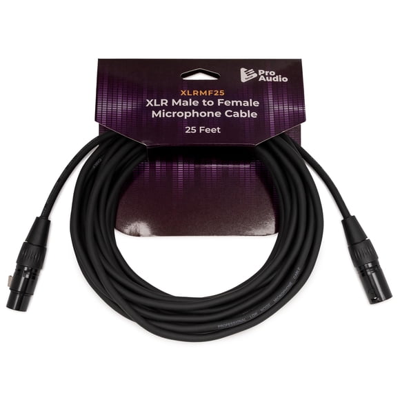 Cable de micrófono Focus Pro Audio XLR macho a hembra de 7,5 m