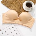 thumbnail image 1 of VISgogo Sujetador Femenino, Color Sólido Sujetador Sin Tirantes Ropa Interior Boob Tube Top Camisola para Mujer, Gris/Negro/Desnudo VISgogo  moda, 1 of 1