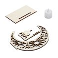 thumbnail image 2 of xiaxaixu Eid Crafts Night Light, Battery Operated 3D Wooden Moon Shaped LED Light Home Table Decor, 2 of 8