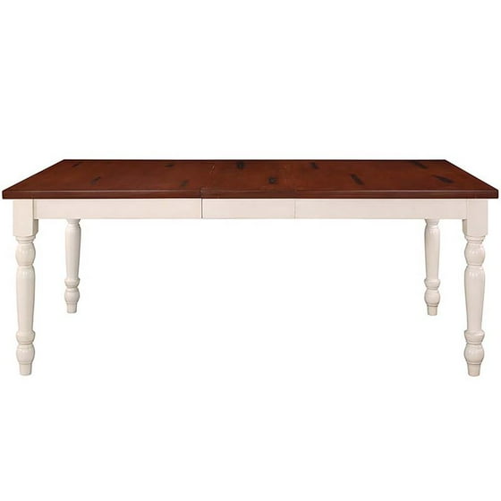 Walker Edison 60 Wood Turned Leg Dining Table In Brown And White Walker Edison 60 Wood Turned Leg Dining Table In Brown And White