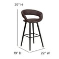 thumbnail image 6 of Flash Furniture Brynn Series 29'' High Contemporary Cappuccino Wood Barstool in Brown Vinyl, 6 of 12