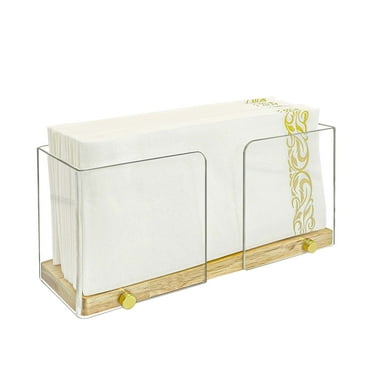 Gnjoyxuan Guest Towel Holder Tray, Acrylic Napkin Holders for Table, Mail Organizer Cocktail Paper Napkins Dispenser for Bathroom Kitchen Office Bar Decor