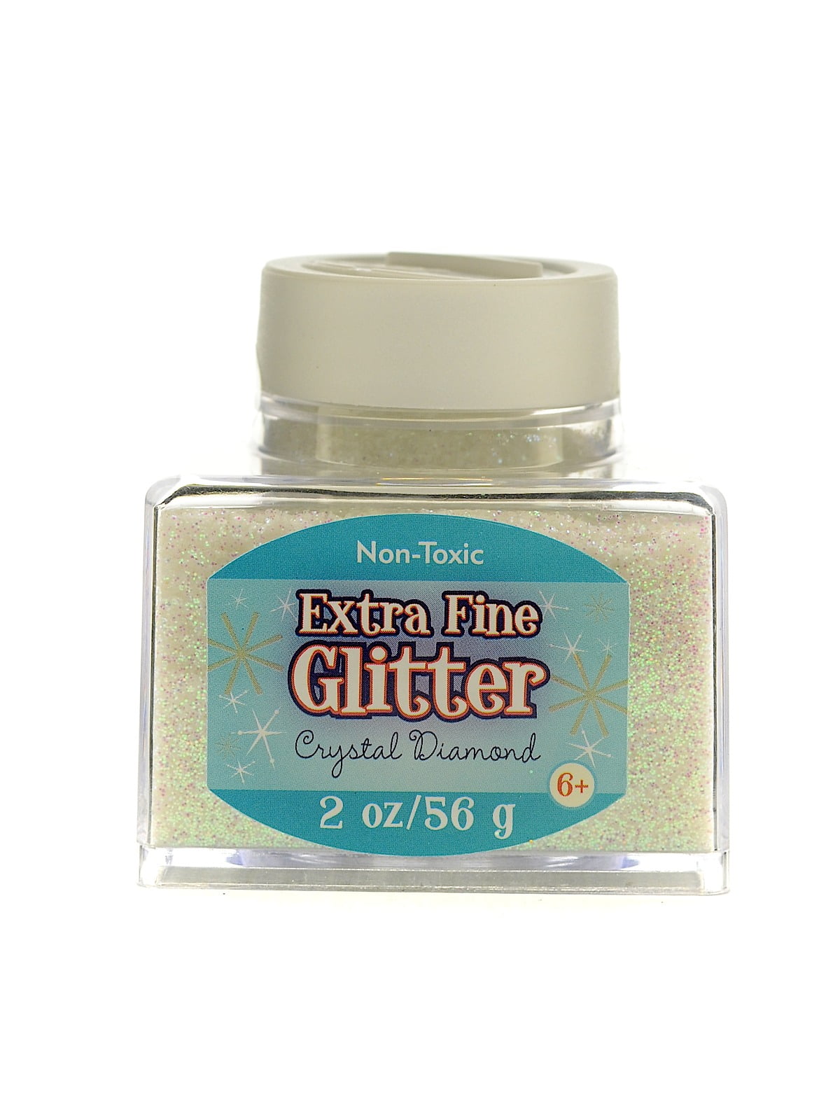 Extra Fine Glitter crystal diamond, 2 oz., stackable jar (pack of 4