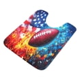 thumbnail image 2 of Toilet Rug U-Shaped Bathroom Rugs Non-Slip Soft Plush Machine Washable Contour Bath Mat American Flag and Football 24x20, 2 of 9