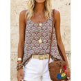 thumbnail image 2 of Womens Summer Tank Tops Sleeveless T Shirt Casual Loose Fit Tunic Blouses Boho Green Leaf Print Spaghetti Strap Loose Casual Cami Tank Top Wine red 2XL, 2 of 4