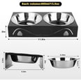 thumbnail image 2 of Elevated Cat Bowls 5° Tilted Raised Pet Food Water Bowl Set, 2 Thick Stainless Steel 13.5 oz Cat Dishes Feeder Shallow Wide Cute Whisker Friendly for Indoor Kitten, Small Dogs, Puppy,Black, 2 of 6