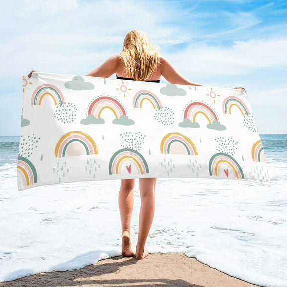 Meitianfacai Microfiber Beach Towel Fast Drying, Extra Large Sand Free Beach Towel Super Lightweight Towels for Swimming Pool, Camping, Picnic, Yoga Gym Sports Beach Bath Towel