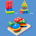 thumbnail image 3 of Juego De Matemáticas De Madera Juego de juguetes de matemáticas de clasificación de formas geométricas de madera Montessori bebé aprendizaje preescolar, 3 of 6