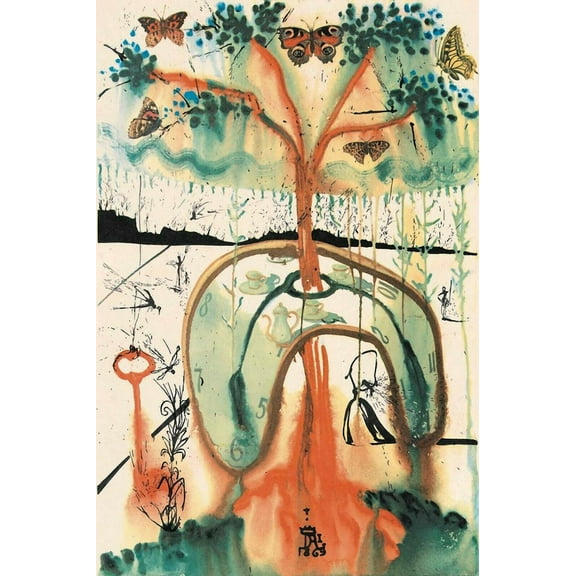 Dali- Alice In Wonderland Mad Tea Party - Canvas OR Print Wall Art