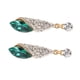 thumbnail image 4 of Pendientes de mujer delicados y exquisitos con forma de gota de aleación de zinc, pendientes de diamantes artificiales verdes, accesorios para mujer, 4 of 12
