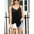thumbnail image 4 of Sociala Casual Summer Lace V Neck Camisole Tops for Women Built in Bra Sleeveless Tops S-3XL, 4 of 6