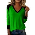 thumbnail image 2 of Women's Fashion Printing Casual V-neck Long Sleeve Loose T-shirt Top, 2 of 6