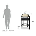 thumbnail image 4 of Pemberly Row 27" Back Counter-Height Bar Stool Natural Black Linen, 4 of 10