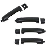 TRQ Front Rear Outside Smooth Black Door Handle Set of 4pc for Tundra Crew Max DHA87676