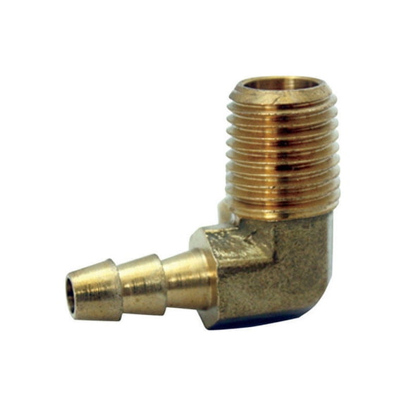 JMF Company Brass 1/4 in. D X 3/8 in. D Hose Barb Elbow 1 pk