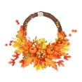 thumbnail image 1 of Guirnalda De Puerta De Hojas De Arce De Corona De Ratán Artificial Para Decoración De Acción De Gracias De Halloween Minnieouse HA037448-00, 1 of 6