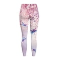 thumbnail image 6 of Renewold Dragonfly Peach Blossom Womens Yoga Pants with Pockets High Waisted Womens Leggings Fashion Exercise Yoga Leggings Lightweight Activewear Printed Ankle Leggings, XS, 6 of 8