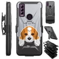 thumbnail image 1 of Compatible with Cricket Ovation 3 | AT&T Motivate Max; Hybrid Luxguard Holster Phone Case Cover (Cute Dog Beagle), 1 of 2