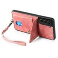 thumbnail image 7 of Nalacover for Samsung S21, Slim Case Wallet with Credit Card Holder, Back Flip Premium Leather Magnetic Clasp Kickstand Wirst Hand Strap Shockproof Cover for Samsung Galaxy S21, Pink, 7 of 7
