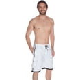 thumbnail image 3 of Sakkas Mens Contrast Stripes Skate Surf Board Short / Swim Trunks - White - XL, 3 of 4