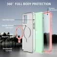 thumbnail image 2 of CASEFIV for iPhone 11 Case with Magnetic Invisible Stand [Compatible with MagSafe] Built-in Screen Protector Military Drop Protection Shockproof Slim Translucent Case Cover, Pink, 2 of 7