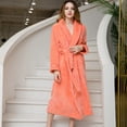 thumbnail image 1 of Bata de baño de otoño e invierno, camisón alargado y grueso para mujer, pijama de franela para hombre, bata de baño de terciopelo cálida para el hogar, 1 of 6