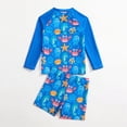 thumbnail image 6 of TOWED22 Baby Boys Swim Set Short/Long Sleeve Rash Guard Set for Toddler Boys Two Piece Bathing Suits Swimwear(Blue,3-4 Y), 6 of 6