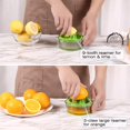 thumbnail image 3 of Manual Hand Juicer for Citrus Fruits with Lid Rotation Press, Strainer, and Container by Kasmoire, Ideal for Lemons, Limes, Grapefruits, and Oranges, for Kitchen and Dining Use, 3 of 4