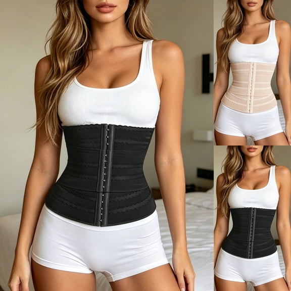 Womens Breathable Stretch Waist Trimmer Belt Tummy Control Trainer Seamless Comfortable Shapers Black L