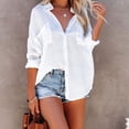 thumbnail image 4 of Womens Spring Summer Shirts Mesh Button Down Sexy Top Long Sleeve Shirts for Women, 4 of 4