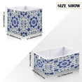 thumbnail image 2 of Foldable Fabric Storage Bin Home Cubes Clothing Organizer Bins Large Collapsible Box Basket for Home Organizer Blue and White Batik Pattern, 2 of 7