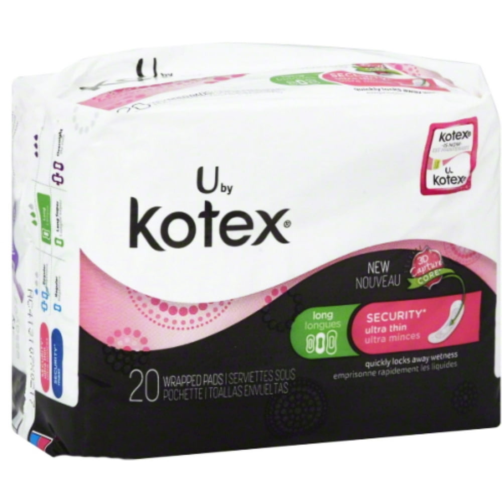 Kotex Ultra Thin Pads Long 20 Each (Pack of 4)