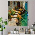 thumbnail image 4 of Capri Island Watercolor Floral Canvas Print, Mediterranean Italy Coastal Home Bedroom Wall Decor Art, 4 of 8