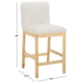 thumbnail image 4 of SAFAVIEH Gavril Rectangle Mid Back Counter Stool, Cream/Natural, 4 of 12