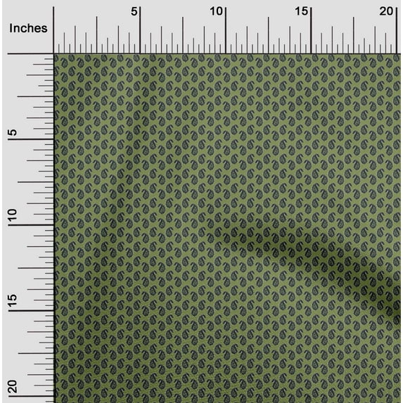 oneOone Organic Cotton Poplin Twill Fabric Paisley Block Print Fabric By Yard 42 Inch Wide