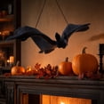 thumbnail image 4 of Halloween Hanging Bats Props, Simulation Plastic Flying Bat Hanging Ornament Party Decor, Halloween Party Favors Vampire Rats for Patio Lawn Garden Tree Porch Spooky House Decoration, B, 4 of 5