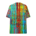 thumbnail image 2 of Cilsoka Boho Tops for Women Cotton Trendy Floral T-Shirt for Women Summer Colorful Short Sleeve Tunic Tops V Neck Graphic Tees Shirt Casual Comfy Blouses Tops, 2 of 4
