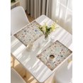 thumbnail image 5 of Pink Spring Floral Placemats Set of 12, Elegant Pastoral Flowers Butterflies Vintage Placemats for Dining Table, Place Mats for Kitchen Tabletop, Waterproof Wipeable Dining Table Mats Set, 5 of 9