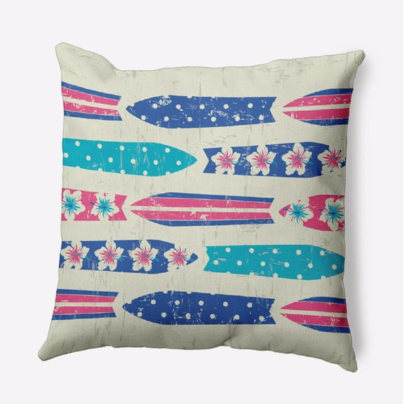 Simply Daisy 16" x 16" Jan Geometric Outdoor Pillow, Blue (1 count)