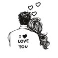 thumbnail image 3 of Adhesivos de pared Romantic Couple I Love You Love Heart 35 x 38 cm, 3 of 4