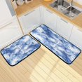 thumbnail image 7 of 2-Piece Kitchen Rugs Set Non-Slip Mats Carpet Floor for Kitchen, Bathroom (19.7"x27.6" & 19.7"x47.2") Blue Tie-dye Pattern, 7 of 7