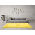 thumbnail image 3 of Ahgly Company Machine Washable Indoor Round Persian Yellow Traditional Area Rugs, 4' Round, 3 of 4