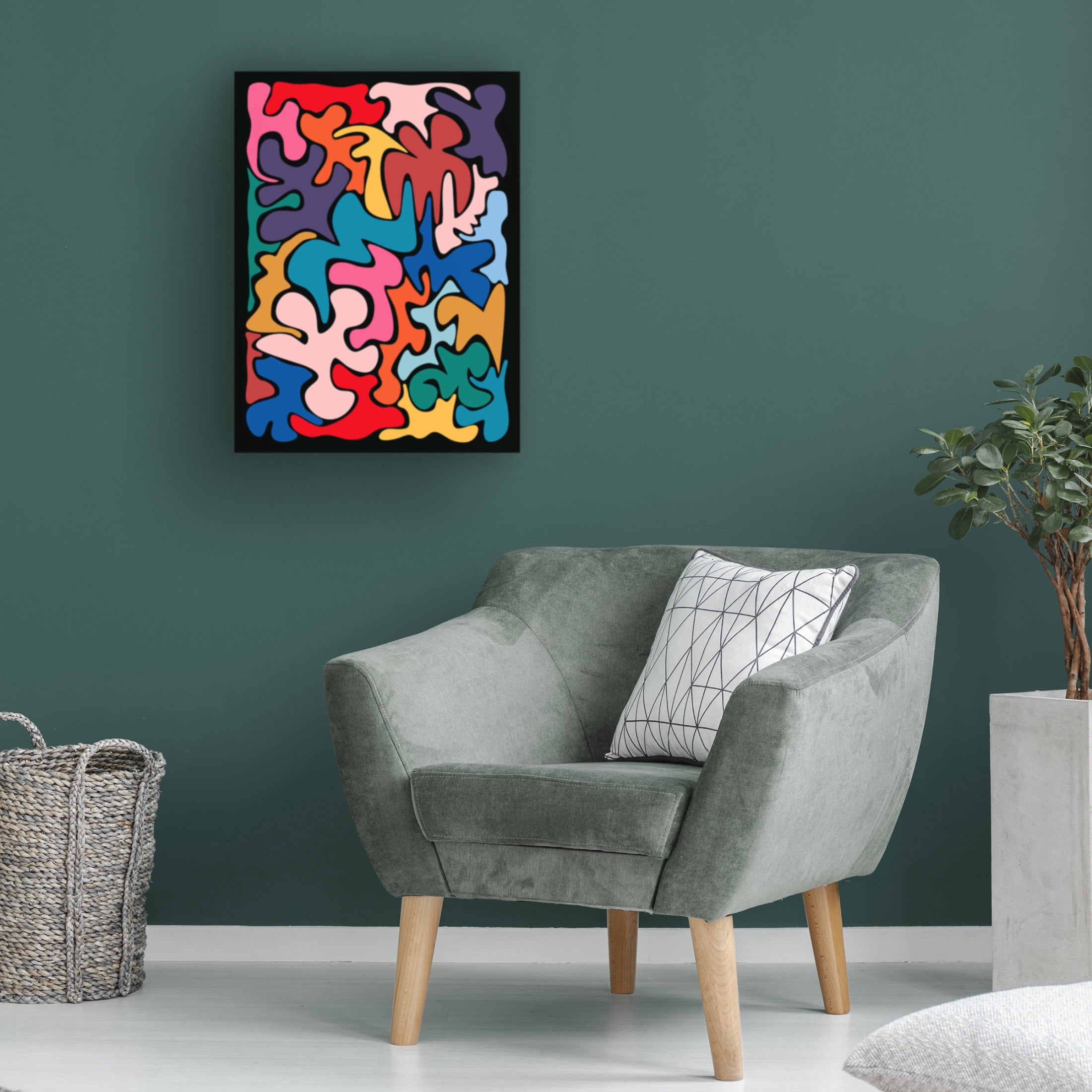 Canvas Wall Art - Tom Quartermaine 'Bold Colorful Modern Shapes' Wall Art for Living Room, Bedroom, or Office Décor by Trademark Fine Art - 35 x 47 Inches