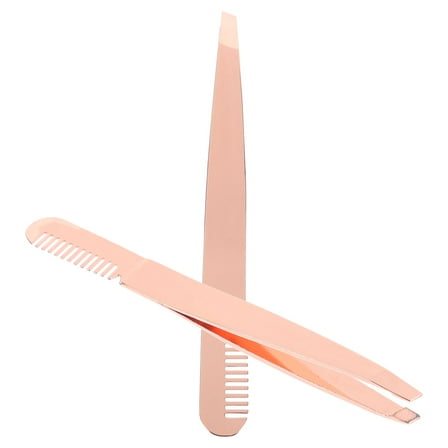 OUNONA Eyebrow Tweezers Stainless Steel 2pcs Eyebrow Shaping Tool Precision Grooming for Men and Women